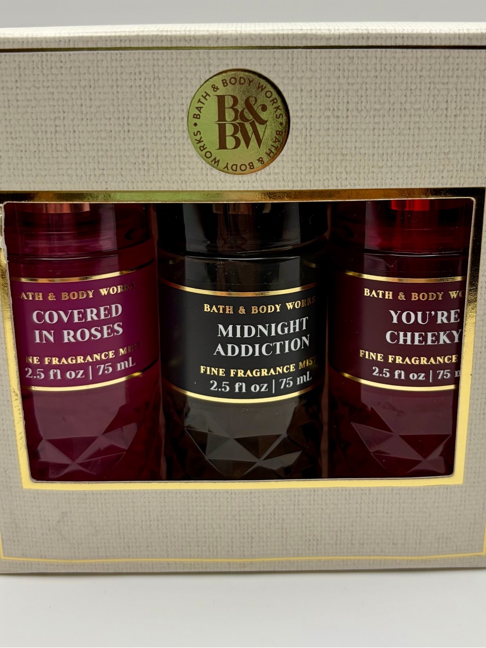 Bath & Body Works Fragrance Mist mini Trio - Burgundy, Black, Deep Red